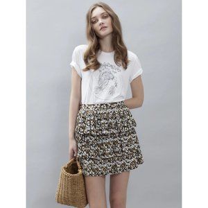 GOLDIE London Draco Floral Printed Mini Skirt sz M